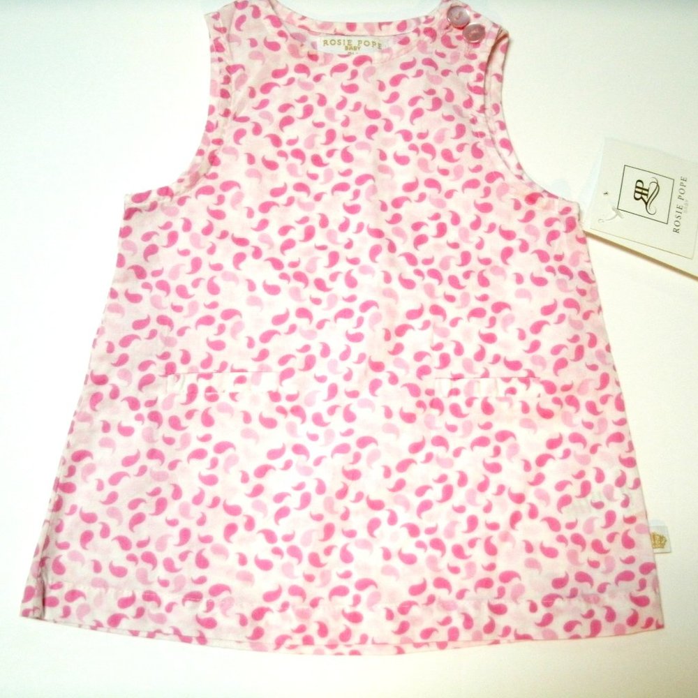 Rosie Pope Girls Dress Pink Sleeveless Paisley 3 Months Baby New